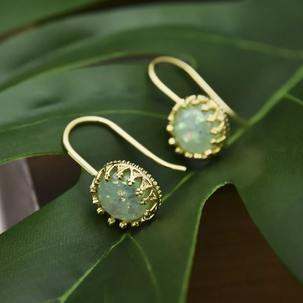 Baroque gold filled crown setting Opal - Picture 2 of 9